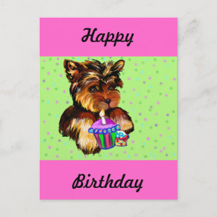 ALLES GUTE ZUM GEBURTSTAG YORKIE POO POSTKARTE