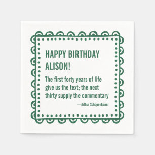 Alles Gute zum Geburtstag Zitat Arthur Schopenhaue Serviette