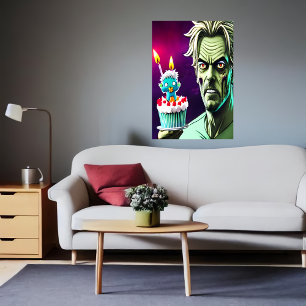 Alles Gute zum Geburtstag, Zombie, Kuchen Kunst Poster