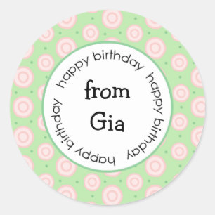 Alles Gute zum Geburtstag zu/von Aufklebern Runder Aufkleber