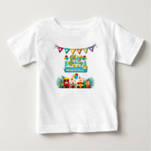 Alles Gute zum Geburtstag Zug Mit Süßen Tieren Wün Baby T-shirt