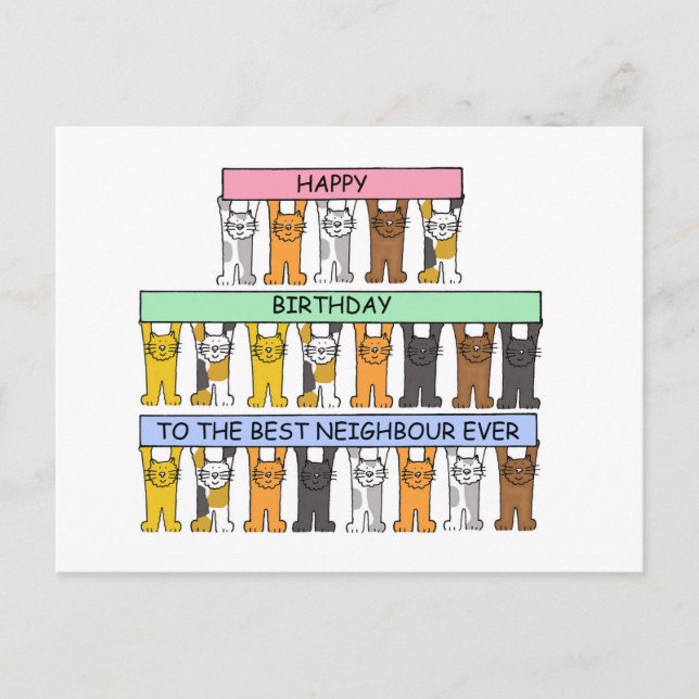 Alles Gute zum Geburtstag zum besten Nachbarn über Postkarte (Vorderseite)