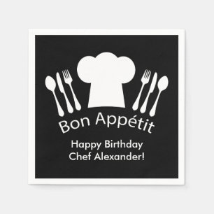 Alles Gute zum Geburtstag zum Koch!  Bon Appetit Serviette