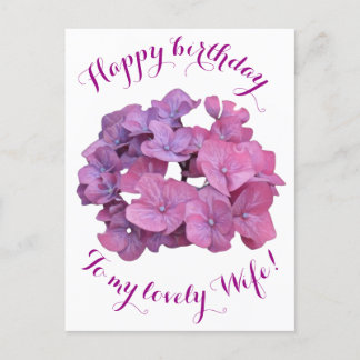 Alles Gute zum Geburtstag zur Ehefrau hübsche rosa Postkarte