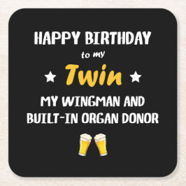 Alles Gute zum Geburtstag Zwillingsbruder Lustiger Rechteckiger Pappuntersetzer
