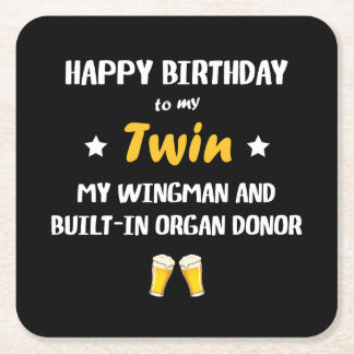 Alles Gute zum Geburtstag Zwillingsbruder Lustiger Rechteckiger Pappuntersetzer