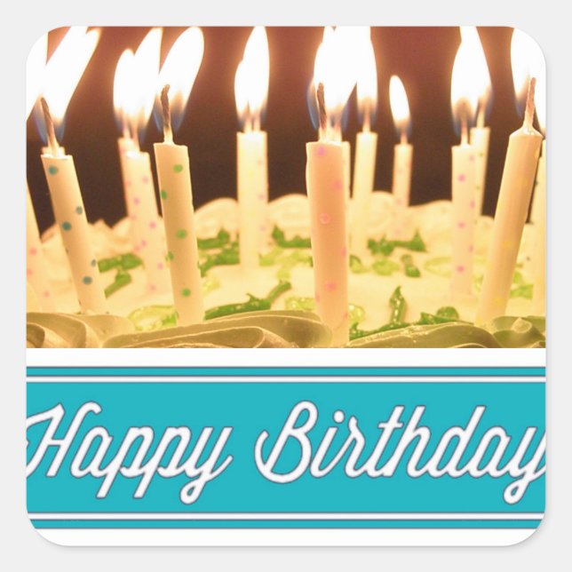 Alles- Gute zum Geburtstagaufkleber und Umschlag Quadratischer Aufkleber (Vorderseite)