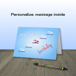 Alles- Gute zum Geburtstagblausport der Schwimmer Karte