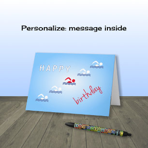 Alles- Gute zum Geburtstagblausport der Schwimmer Karte