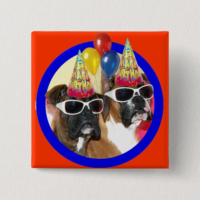 Alles- Gute zum Geburtstagboxerknopf Button (Vorderseite)
