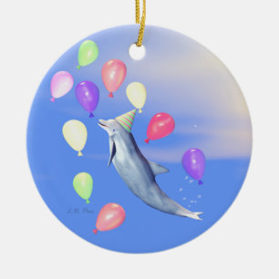 Alles- Gute zum Geburtstagdelphin Keramik Ornament