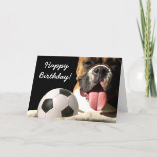 Alles- Gute zum Geburtstagfußball-Boxergrußkarte Karte
