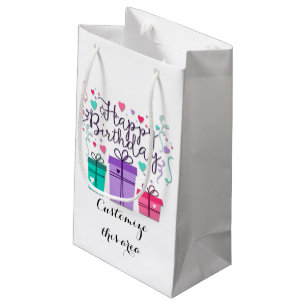 Alles- Gute zum GeburtstagGeschenkboxen auf Weiß Kleine Geschenktüte