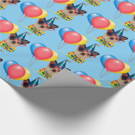 Alles- Gute zum Geburtstaghund im Hut Geschenkpapier