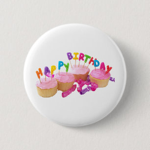 Alles- Gute zum Geburtstagkleiner kuchen und Button
