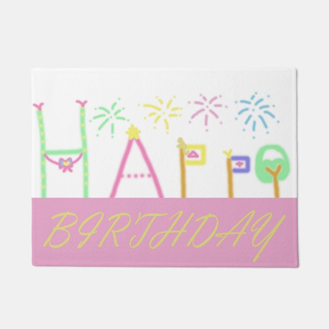 Alles- Gute zum Geburtstagmatte Fußmatte (Vorderseite)