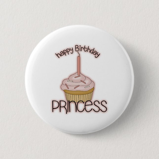 Alles- Gute zum Geburtstagprinzessin Button (Vorderseite)