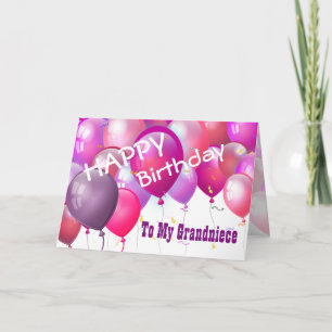 Alles- Gute zum Geburtstagrosa steigt GRANDNIECE Karte