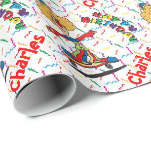 Alles- Gute zum GeburtstagSkaten-Clown   Geschenkpapier