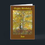 "Alles- Gute zum Geburtstagsohn " Karte<br><div class="desc">Ich malte dieses im Fall,  sind sie zwei Bäume,  die für Jahre und Jahre in meinem treeline stehend sind. Sie können den Text ändern,  um ihn zu personifizieren,  innen und außen. Die ursprüngliche Malerei ist für Verkauf auf meiner Website: www.marymcandrew.com</div>