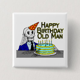 Alles- Gute zum Geburtstagspinnen-Netz-alter Mann Button