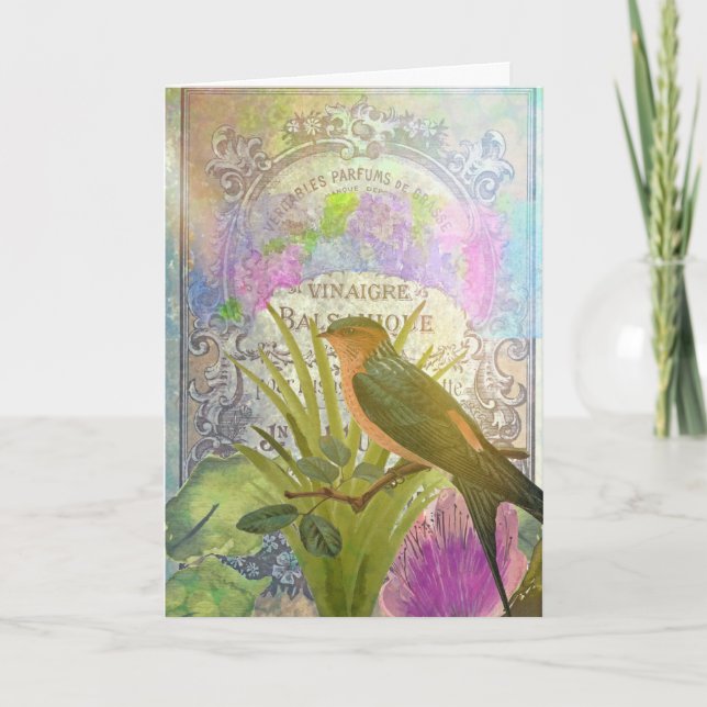 Alles- Gute zum GeburtstagVintage französische Karte (Vorderseite)