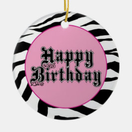 Alles Gute zum GeburtstagZebra Keramikornament