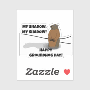 Alles Gute zum Groundhog Day! Aufkleber