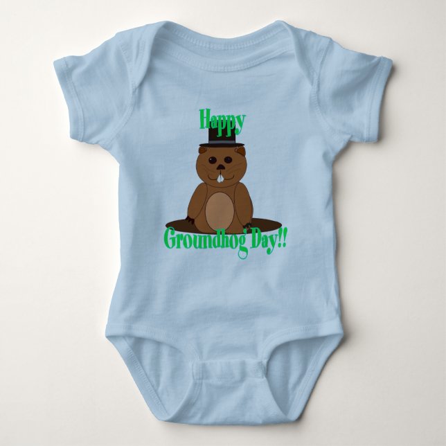 Alles Gute zum Groundhog Day! Baby Strampler (Vorderseite)