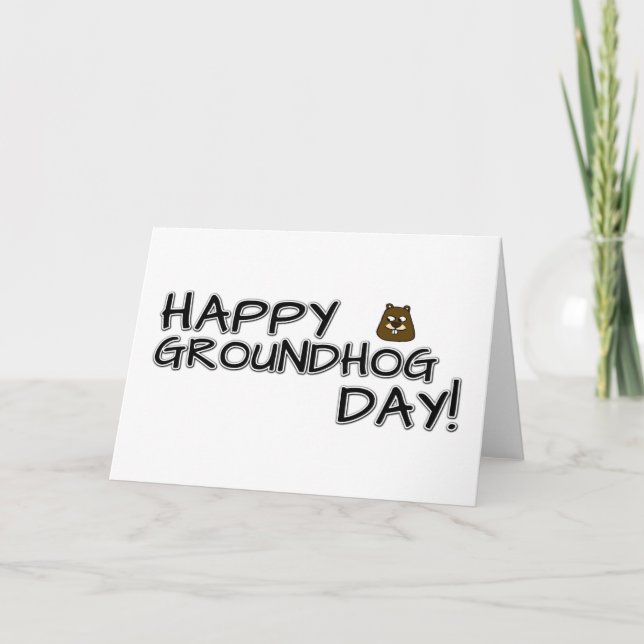 Alles Gute zum Groundhog Day! Karte (Vorderseite)