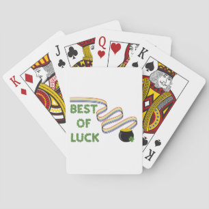 Alles Gute zum Grüßen mit Kleeblättern und Regenbo Spielkarten