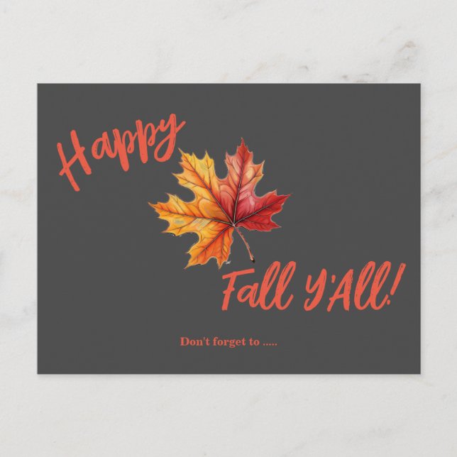 Alles Gute zum Herbst! Postkarte (Vorderseite)