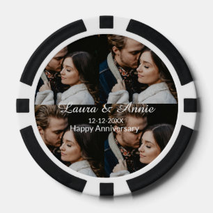 Alles Gute zum Hochzeitstag Foto-Collage Name Datu Pokerchips