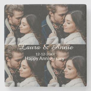 Alles Gute zum Hochzeitstag Fotocollage Name Datum Steinuntersetzer