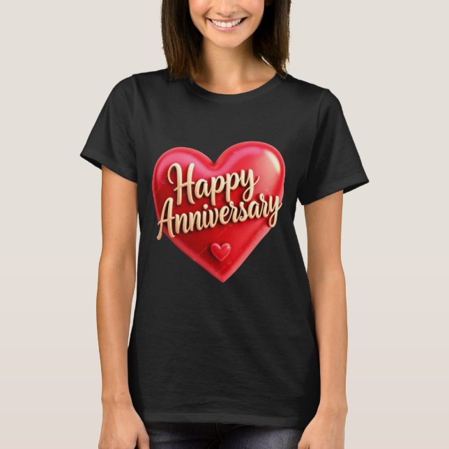Alles Gute zum Hochzeitstag Gold-Kursiv-Schrift T- T-Shirt (Vorderseite)