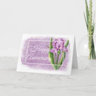 Alles Gute zum Hochzeitstag Karte - Lila Iris d1
