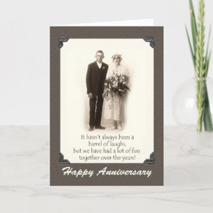 Alles Gute zum Hochzeitstag, Vintage Paar, Humor, Karte