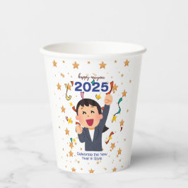 Alles Gute zum Jahreswechsel 2025 Pappbecher