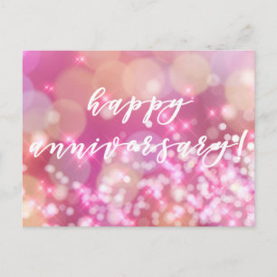 Alles Gute zum Jubiläum ! Glamouröse rosa Funken Postkarte