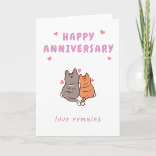 Alles Gute zum Jubiläum Katze in Liebe Karte