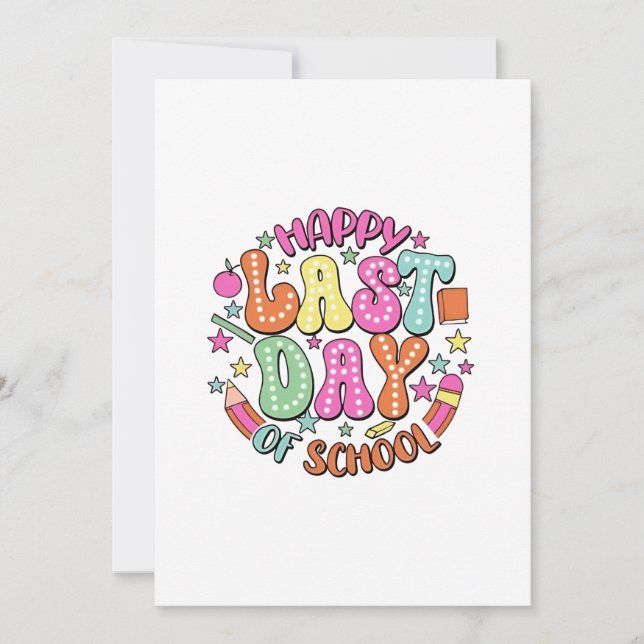 Alles Gute zum letzten Schultag Einladung (Vorderseite)