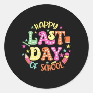 Alles Gute zum letzten Schultag für Schüler und Le Runder Aufkleber
