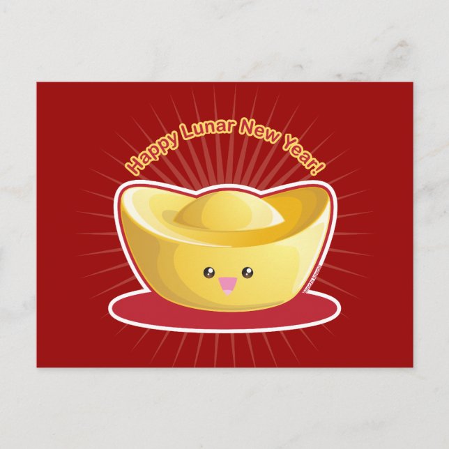Alles Gute zum Lunar-Neujahr! Feiertagspostkarte (Vorderseite)