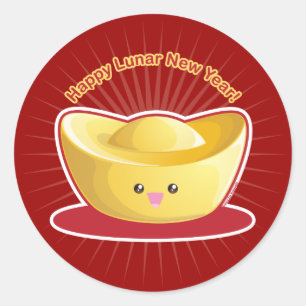 Alles Gute zum Lunar-Neujahr! Runder Aufkleber