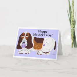 Alles Gute zum Muttertag Baby Basset Hound Feiertagskarte