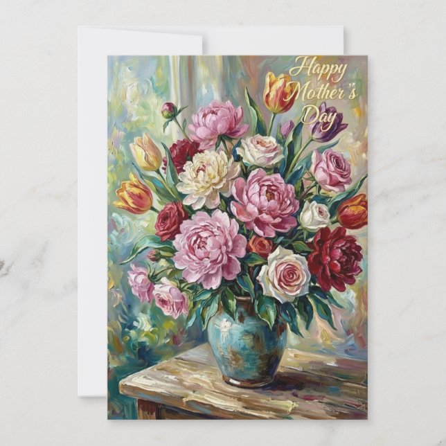 Alles Gute zum Muttertag Blumenstrauß Karte (Vorderseite)