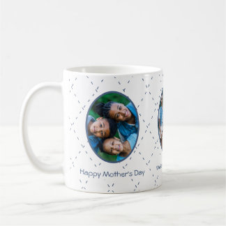 Alles Gute zum Muttertag Dusty Blue und Weiß Kaffeetasse