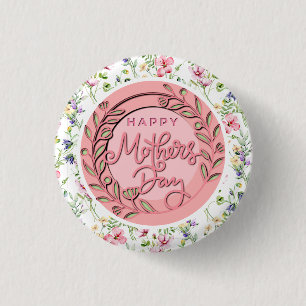 Alles Gute zum Muttertag Elegante moderne rosa Blu Button