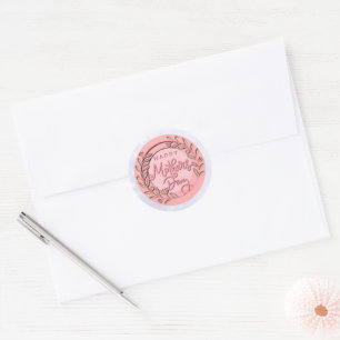Alles Gute zum Muttertag Elegante moderne rosa Blu Runder Aufkleber