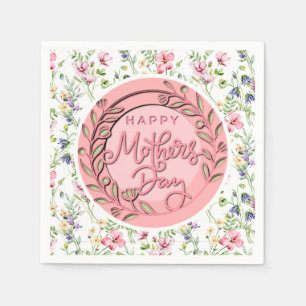 Alles Gute zum Muttertag Elegante moderne rosa Blu Serviette